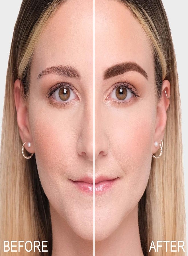 FOCALLURE Eyebrow Stamp and Eyebrow Stencil Kit, 24 Reusable Brow Shape, Sweatproof Eyebrow Powder, Long-Lasting, Easy to Use, Filling and Shaping Perfect Eyebrow Makeup, MEDIUM BROWN - Image 2